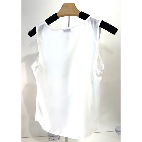 Nine West White Sleeveless V-Neck Blouse – Workwear |Minimalist Tank Size xs - Picture 4 of 5